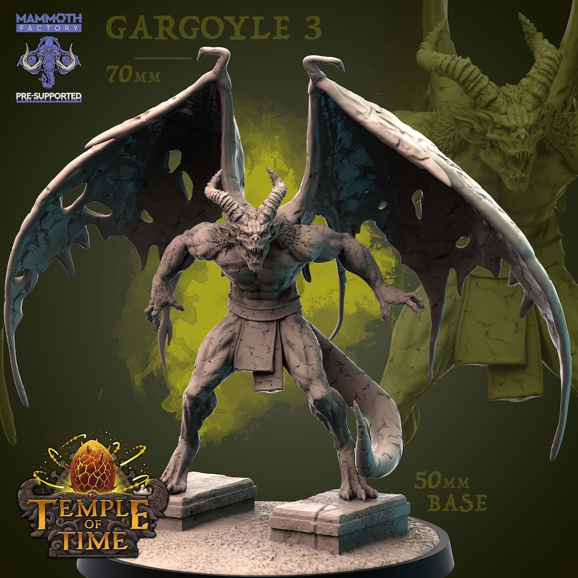 Gargoyle Display Gargoyle Miniature - Medium Elemental - Temple of Time - Mammoth ...