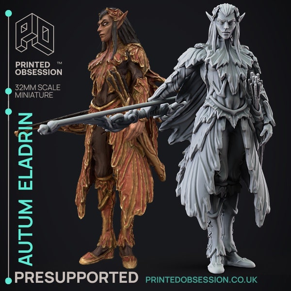Eladrin Miniature - Winter / Spring / Summer / Autumn - Printed Obsession - - Flesh of Gods - D&D 5e - Dungeons and Dragons - Tabletop
