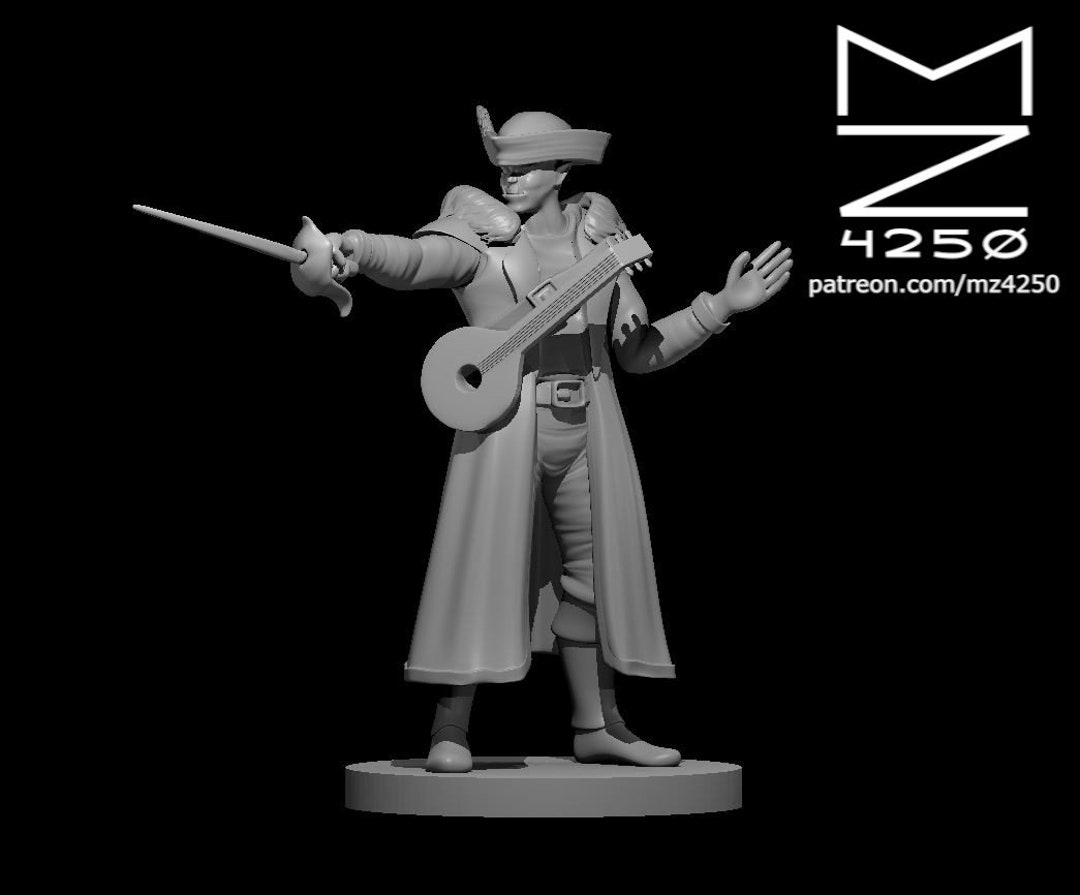3. "Blue-haired bard" miniature figure - wide 5