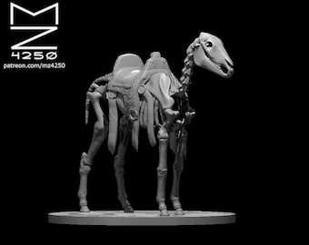 Caballo de Guerra Esqueleto - No Muerto Grande - MZ4250 - Juego de rol de fantasía - D&D 5e - Dungeons and Dragons - Pathfinder - Juegos de mesa