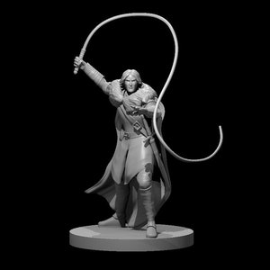 Human Male Whip Fighter Miniature - MZ4250  - D&D 5e - Dungeons and Dragons - Pathfinder - Fantasy RPG Tabletop Games