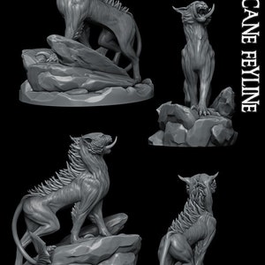 Arcane Feyline / Feline Miniatur - Raketen Schwein Spiele - D&D 5e - Dungeons and Dragons - Fantasy RPG Tabletop Games - Pathfinder