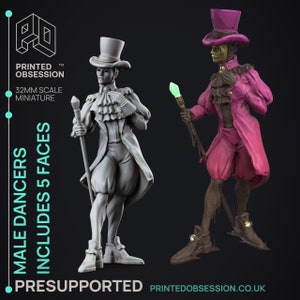 Dancer Miniature - Male or Female - Printed Obsession - D&D 5e - Dungeons and Dragons - Tabletop - Fantasy RPG - Games - Pathfinder