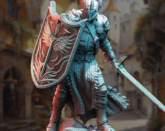 Paladin Miniature- Caedes Zealous- Beyond Heaven and Hell - DM Stash- D&D 5e - Dungeons and Dragons - Fantasy RPG Tabletop Games- Pathfinder