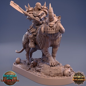 Arkan Ash on Ripper Ox -  Sentinels of Eastern Peak - Daybreak - D&D 5e - Dungeons and Dragons - Fantasy RPG Tabletop Games - Pathfinder