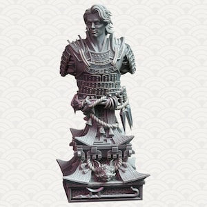 Kenshi Kitsune Samurai Büste - Spirits of the East - DM Stash - D&D 5e - Dungeons and Dragons - Fantasy RPG Tabletop Spiele - Pathfinder