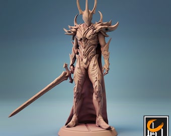 King of Dark Angels Miniature - D&D 5e - Indigo - Lord of the Print - Dungeons and Dragons - Pathfinder - Fantasy RPG Tabletop Games