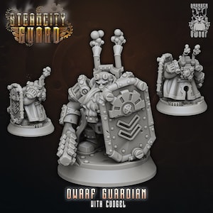 Zwergenwächter mit Kuschelminiatur - Steamcity Guard - Drunken Dwarf - D&D 5e - Dungeons and Dragons - Fantasy RPG Tabletop Games