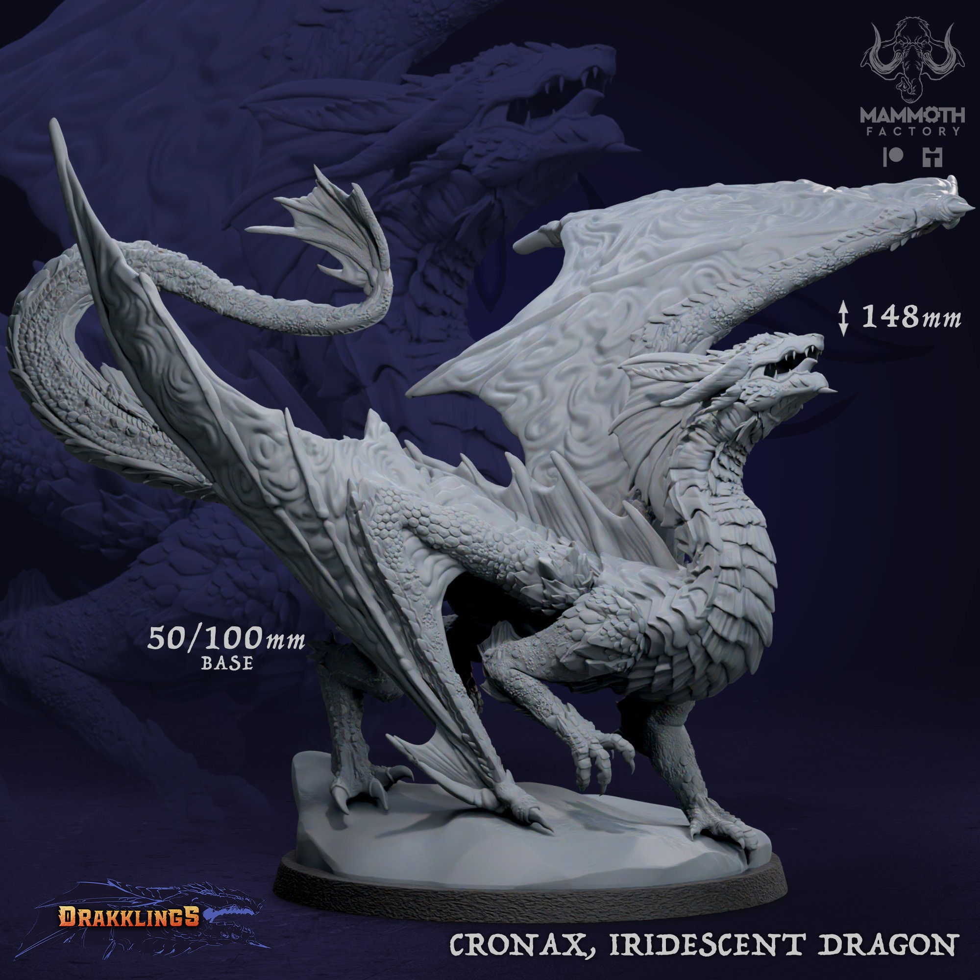 Cronax, Iridescent Dragon Miniature- Drakklings of Dragon's Keep