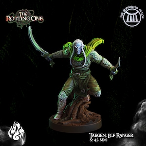 Elf Ranger Miniature - Taegen - The Rotting One - Crippled God Foundry -  D&D 5e - Dungeons and Dragons - Pathfinder - Fantasy Tabletop