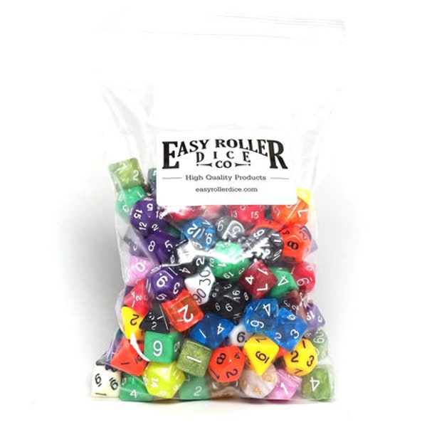 One Pound Bag of Random Polyhedral Dice - All Colors, All Sizes - Easy Roller Dice - D&D 5e - Dungeons and Dragons Fantasy RPG Tabletop Game