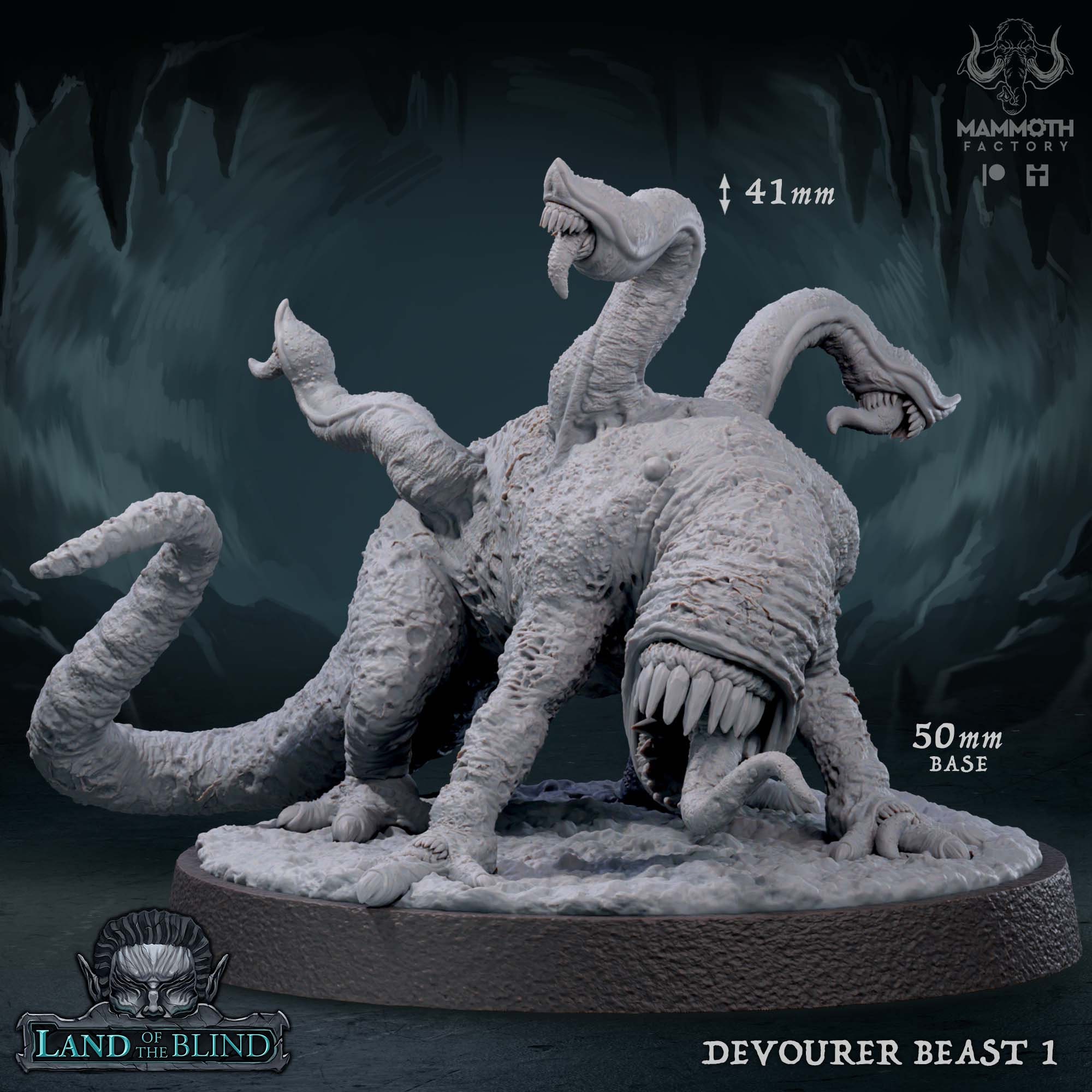 Devourer Beast- Land of the Blind- Mammoth Factory - D&D 5e - Dungeons and Dragons - Pathfinder - Fantasy RPG Tabletop Games
