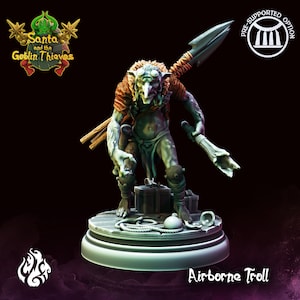 Airborne Troll Miniature - Crippled God Foundry -  D&D 5e - Dungeons and Dragons - Pathfinder - Fantasy RPG Tabletop Games