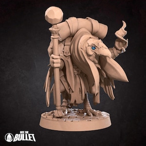 Crow Warlock Miniature- Grove Haven-  Bite the Bullet -  D&D 5e - Dungeons and Dragons - Pathfinder - Fantasy RPG Tabletop Games