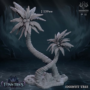 Coconut Tree Terrain- Titan Tides- Mammoth Factory - D&D 5e - Dungeons and Dragons - Pathfinder - Fantasy RPG Tabletop Games