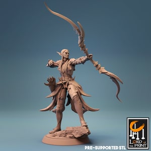 Elf Warrior Archer Miniature - Leaf Walkers- Lord of the Print - D&D 5e - Dungeons and Dragons - Pathfinder - Fantasy RPG Tabletop Games