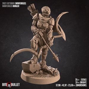 Warforged Ranger Miniature- Bite the Bullet - D&D 5e - Dungeons and Dragons - Pathfinder - Fantasy RPG Tabletop Games