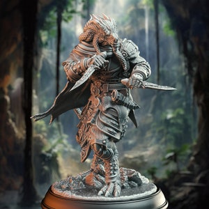 Umbrascale- Dragonborn Assassin Rogue Miniature- Rise of the Dragon- DM Stash- D&D 5e- Dungeons and Dragons- Fantasy RPG Tabletop Games