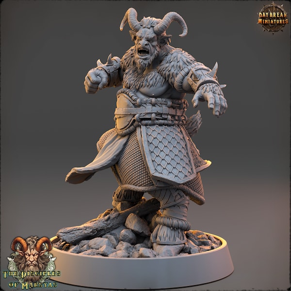 Ghumrix Crush- Satyr Miniature - The Disciples of Marsyas - Daybreak - D&D 5e - Dungeons and Dragons - Fantasy RPG Tabletop Games