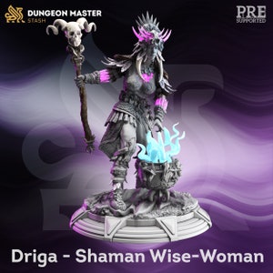 Driga - Shaman Wise-Woman Miniature - Brian and Brawns - DM Stash - D&D 5e - Dungeons and Dragons - Pathfinder - Fantasy Tabletop Games