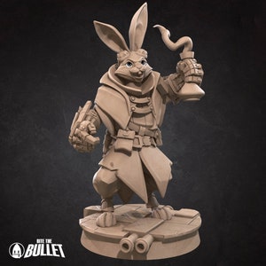 Harengon Artificer Miniature- Herengons-  Bite the Bullet -  D&D 5e - Dungeons and Dragons - Pathfinder - Fantasy RPG Tabletop Games