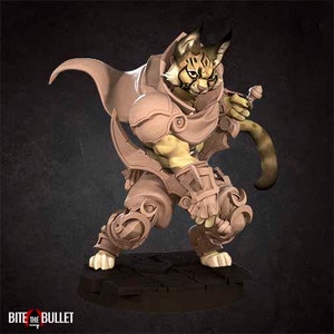 Rogue Tabaxi Miniature- Tabaxis- Bite the Bullet -  D&D 5e - Dungeons and Dragons - Pathfinder - Fantasy RPG Tabletop Games