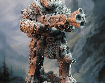 Olamize Tartt, Hippofolk Gunslinger Miniature- Rise of the Dragon- DM Stash- D&D 5e- Dungeons and Dragons- Fantasy RPG Tabletop Games