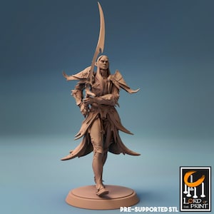 Elf Warrior Sword March Miniature - Leaf Walkers- Lord of the Print - D&D 5e - Dungeons and Dragons - Pathfinder - Fantasy RPG Tabletop Game