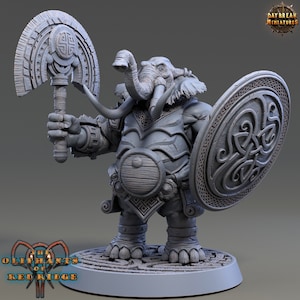 Loxodon Miniature - Zaarik Tophowl - Oliphants of Red Ridge - Daybreak  - D&D 5e - Dungeons and Dragons - Fantasy RPG Tabletop