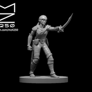 Bandit Miniature - Male or Female -  MZ4250 - D&D 5e - Dungeons and Dragons - Pathfinder - Fantasy RPG Tabletop Games