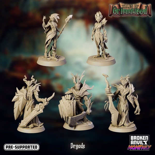 Dryads of Feywild Miniature - Medium fey - Tales of Grimmwood - D&D 5e - Dungeons and Dragons - Pathfinder -Fantasy RPG