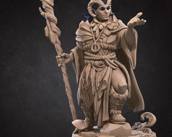 Tiefling Druid Miniature- Tieflings- Bite the Bullet -D&D 5e - Dungeons and Dragons - Pathfinder - Fantasy RPG Tabletop Games