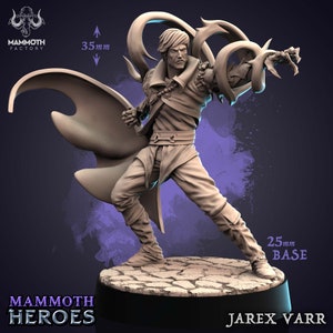 Human Sorcerer / Warlock Miniature - Jarex - Saurian Isles - Mammoth Factory - D&D 5e - Dungeons and Dragons - Pathfinder  Fantasy Tabletop