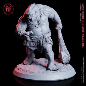 Mountain Ogre Miniature - Large Giant - Elves of Highland - Flesh of Gods - D&D 5e - Dungeons and Dragons - Tabletop - Fantasy RPG