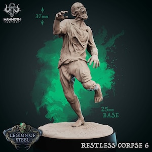 Restless Corpse Miniature - Legion of Steel- Mammoth Factory - D&D 5e - Dungeons and Dragons - Pathfinder - Fantasy RPG Tabletop Games