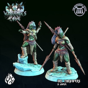 Orc Miniature- Spear Thrower - Warriors Code - Crippled God Foundry -  D&D 5e - Dungeons and Dragons - Pathfinder - Fantasy RPG Tabletop