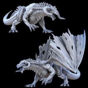 Adult Black Dragon Miniature - Printed Obsession - - D&D 5e - Dungeons and Dragons - Pathfinder - Fantasy RPG Tabletop Games
