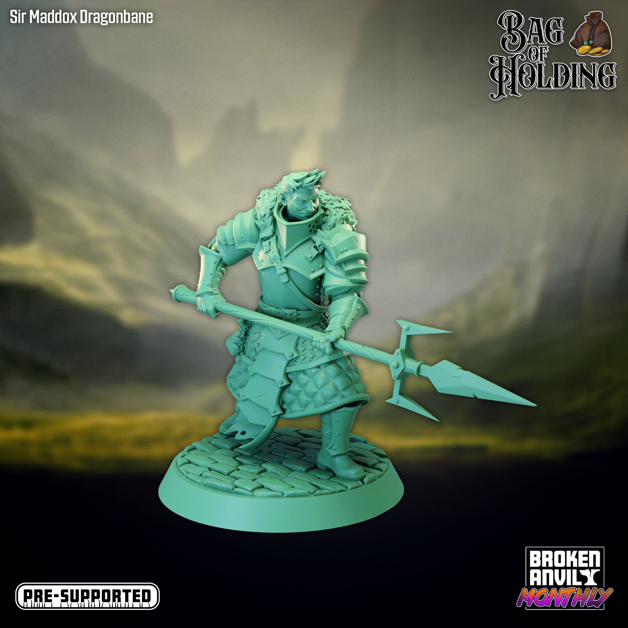 Dragonslayer Miniature Sir Maddox Dragonbane Bag of Holding Broken