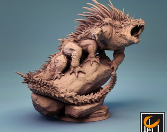 Basilisk Medium monstrosity Miniature - Indigo - Lord of the Print - D&D 5e - Dungeons and Dragons - Pathfinder - Fantasy RPG Tabletop Games