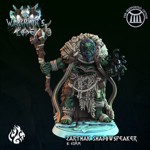 Ork Hexenmeister Miniatur - Zarthak Shadowspeaker - Krieger Code - Verkrüppelter Gott Gießerei - D&D 5e - Dungeons and Dragons - Pathfinder - Fantasy