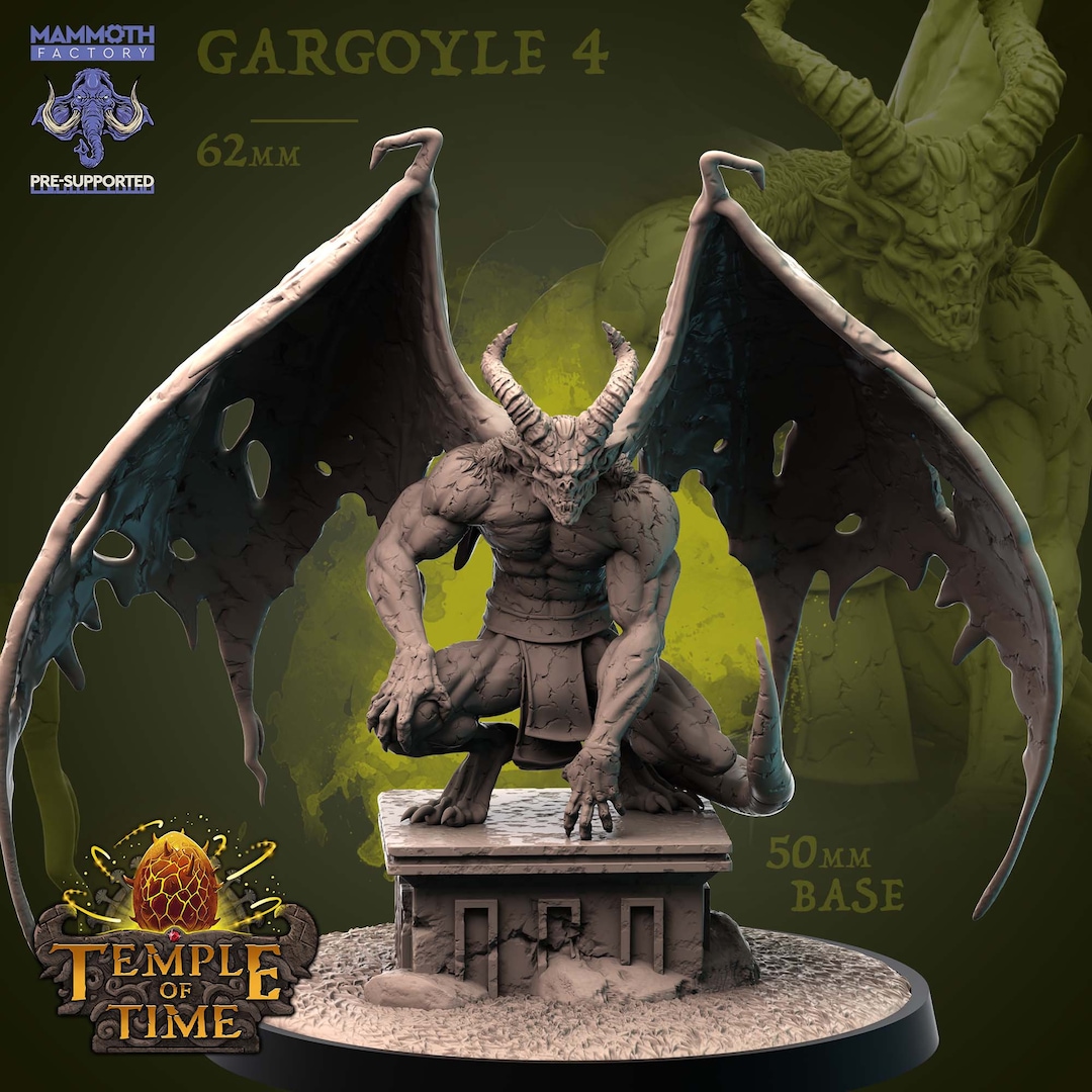 Gargoyle Miniature Medium Elemental Temple of Time Mammoth Factory D&D 5e Dungeons and Dragons