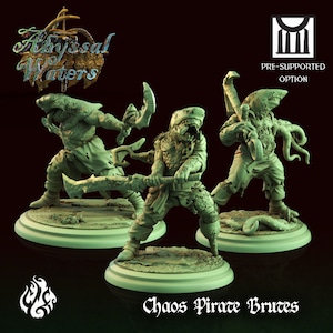 Chaos Pirate Brutes Miniatures - Crippled God Foundry - Abyssal Waters - Fantasy RPG - D&D 5e - Dungeons and Dragons - Pathfinder - Tabletop