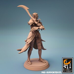 Elf Warrior Sword rest Miniature - Leaf Walkers- Lord of the Print - D&D 5e - Dungeons and Dragons - Pathfinder - Fantasy Tabletop Game