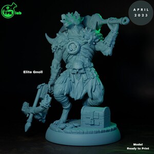 Elite Gnoll Miniature - Gnoll Camp -  TPK Labs- D&D 5e - Dungeons and Dragons - Tabletop - Fantasy RPG Games - Pathfinder