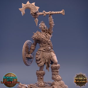 Shima Orcbane Miniature - Sentinels of Eastern Peak - Daybreak - D&D 5e - Dungeons and Dragons - Fantasy RPG Tabletop Game - Pathfinder