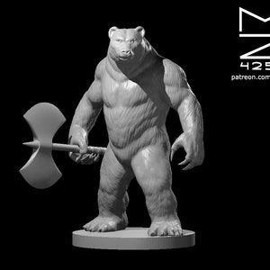 WereBear Miniature - MZ4250 - Humanoid Shapechanger - Fantasy RPG - D&D 5e - Dungeons and Dragons - Pathfinder - Tabletop Games -