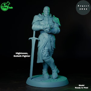 Edward Hightower, Goliath Fighter Miniatur- TPK Labs- D&D 5e - Dungeons and Dragons - Tabletop - Fantasy RPG Spiele - Pathfinder