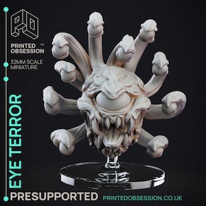 Large Eye Terror Beholder Miniature - Printed Obsession - D&D 5e - Dungeons and Dragons - Pathfinder - Fantasy RPG Tabletop Games