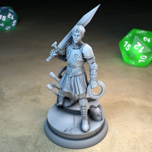 Fighter / Paladin / Cleric Miniature - Male or Female -  TPK Labs - D&D 5e - Dungeons and Dragons - Fantasy RPG Tabletop Games - Pathfinder