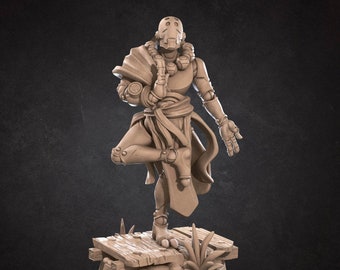 Warforged Monk Miniature - 2 Versions - Bite the Bullet - D&D 5e - Dungeons and Dragons - Pathfinder - Fantasy RPG Tabletop Games